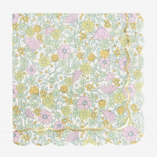 20 serveittes en papier liberty pour fête d'anniversaire, pique-nique ou festival