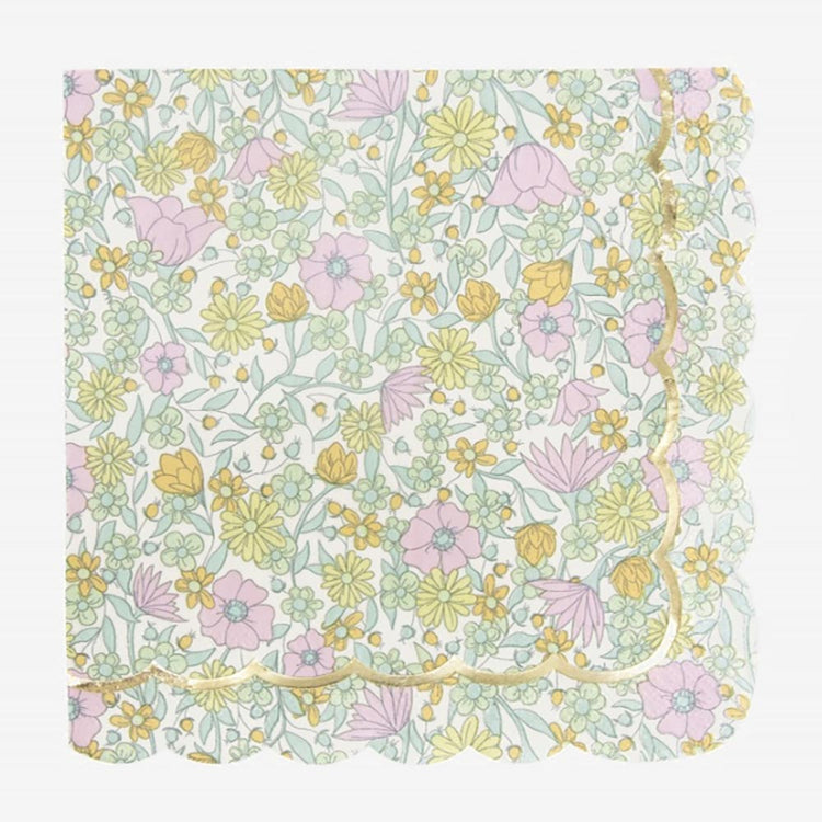 20 serveittes en papier liberty pour fête d'anniversaire, pique-nique ou festival