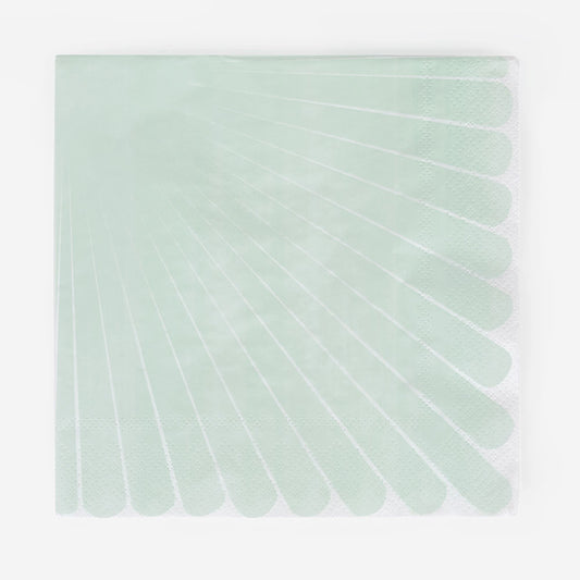 Serviettes en papier vert pastel ecoresponsables fabriquées en Europe