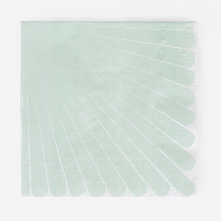 Serviettes en papier vert pastel ecoresponsables fabriquées en Europe