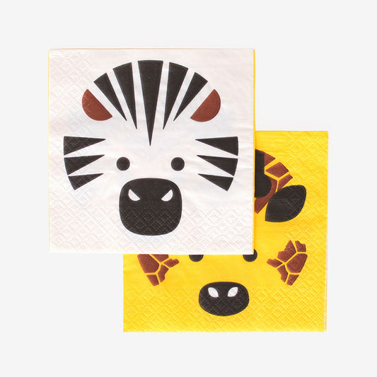 serviettes en papier safari my little day pour anniversaire safari