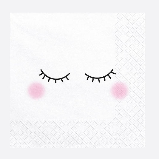 Serviettes yeux endormis : anniversaire bébé, deco de baby shower