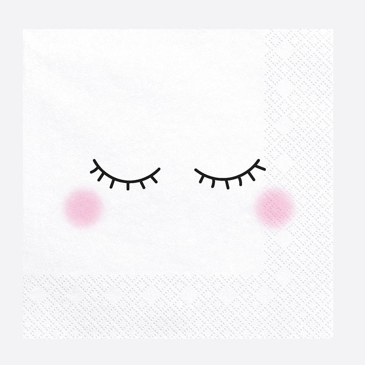 Serviettes yeux endormis : anniversaire bébé, deco de baby shower