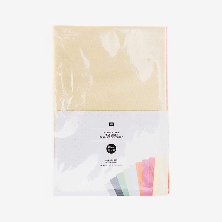 Set de feuilles en feutrine colorées activité créative enfants anniversaire