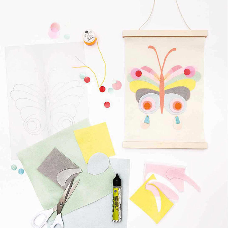 Set de feuilles en feutrine pastel activité manuelle enfants