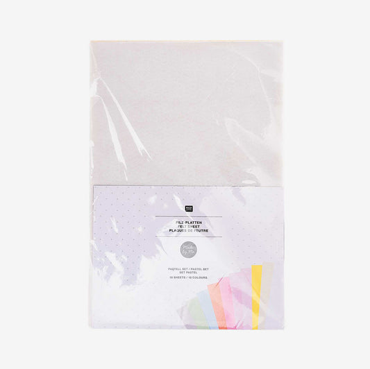 Set de feuilles de feutrine couleur pastel activité anniversaire enfant