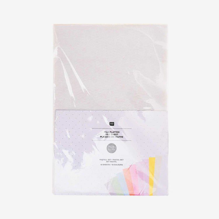 Set de feuilles de feutrine couleur pastel activité anniversaire enfant