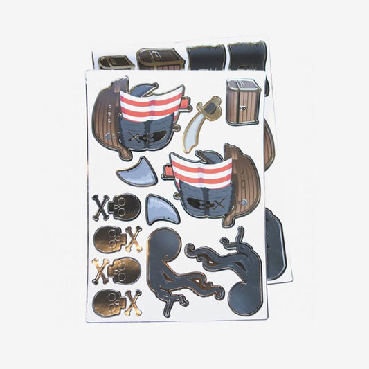 Stickers pirate pour bouteille, gobelets, table ou atelier d'anniversaire pirate