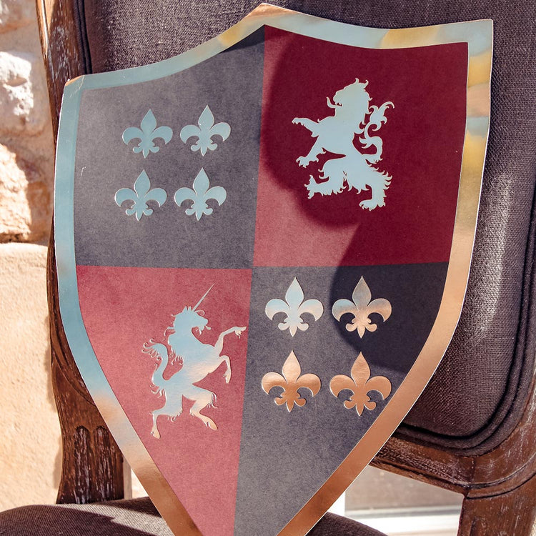 Décoration anniversaire garçon : 4 sets de table boucliers de chevaliers