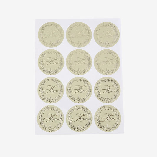 Stickers autocollants brindille sauge : remerciement mariage botanique