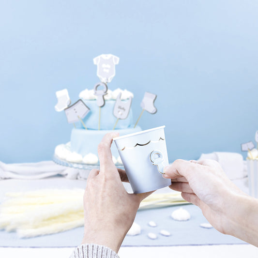 Stickers et toppers baby boy parfaits pour une décoration baby shower bleu