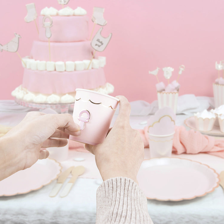 Stickers et toppers baby girl parfaits pour une décoration baby shower rose