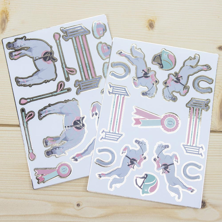 2 planches de stickers équitation : petit cadeau anniversaire fille