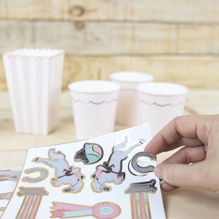 Décoration anniversaire fille équitation avec stickers pastel