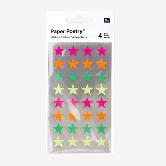 Stickers autocollants étoiles fluorescentes activités manuelles