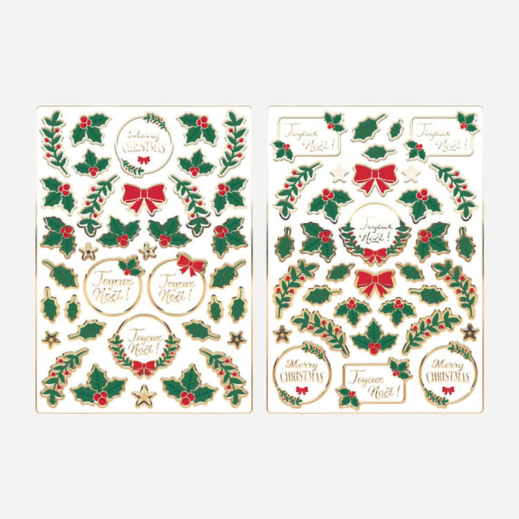 Idee loisirs créatifs de noel pour enfants : stickers de noel houx