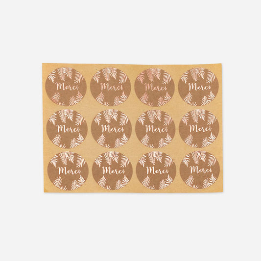 Déco mariage kraft : stickers kraft et rose gold parfaits pour déco de mariage