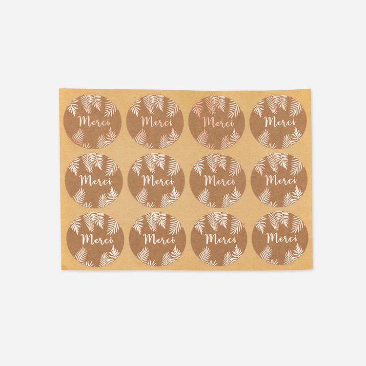 Déco mariage kraft : stickers kraft et rose gold parfaits pour déco de mariage