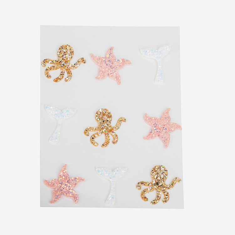 Stickers sirène à paillettes pour un anniversaire fille