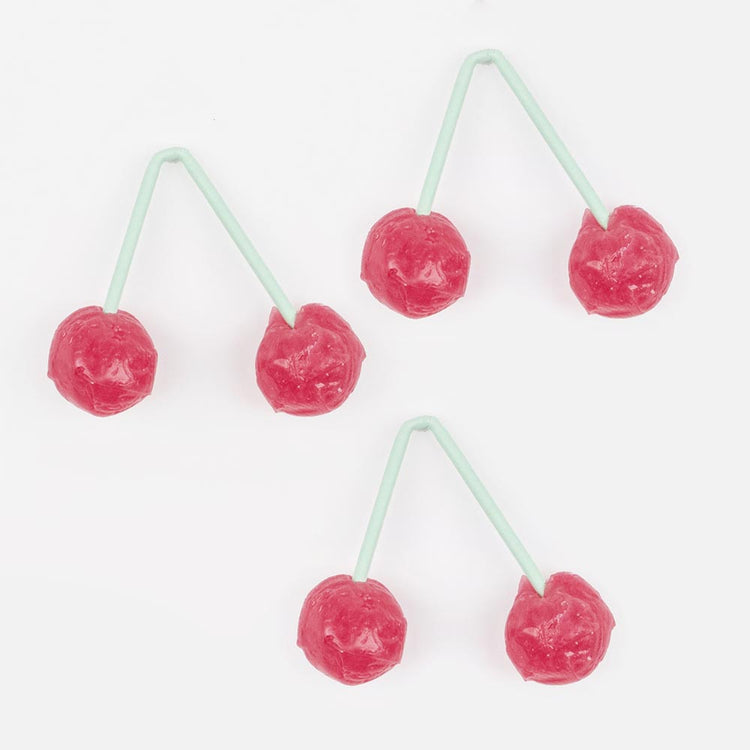 Bonbon : sucette cerise pour table gouter anniversaire enfant