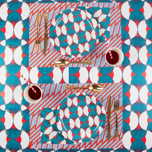 8 assiettes motif Wax pour un dîner ou une fête colorée et chic