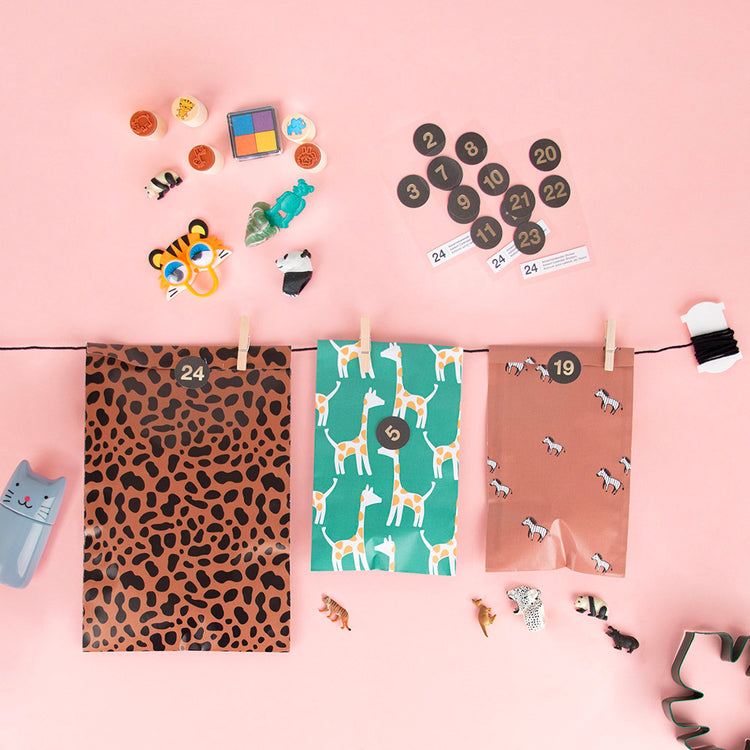 My Little Day : 8 tampons encreur animaux sauvage en bois loisirs créatifs