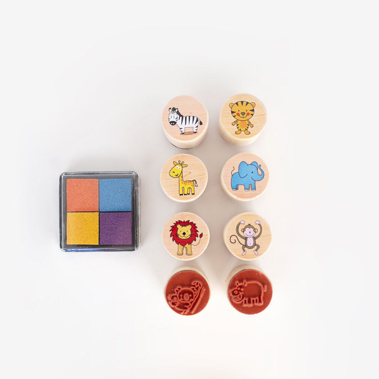 Tampons animaux de la savane : petit cadeau pochette surprise anniversaire enfant