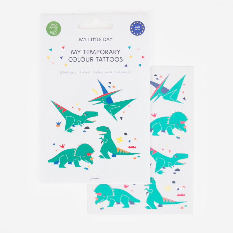 La nouvelle collection de tatouages écoresponsables dino my little day