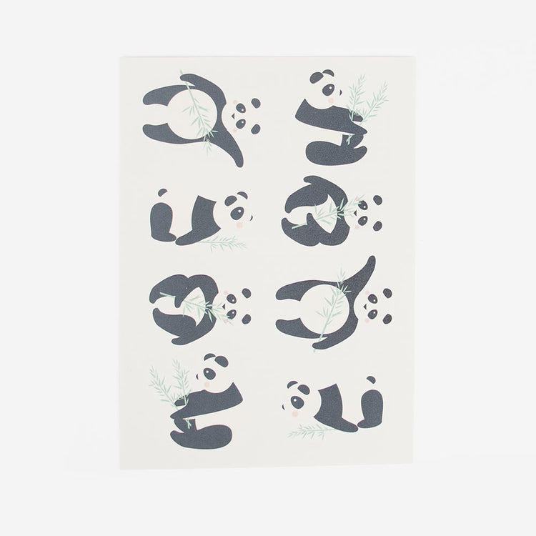 Cadeau pochette surprise anniversaire : planche tatouages panda