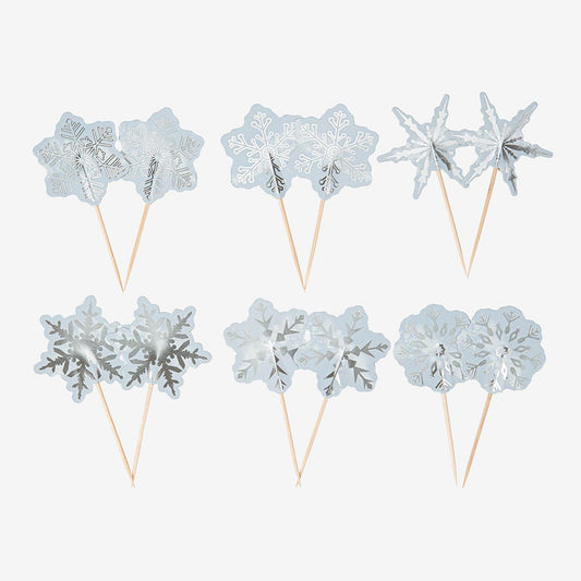 12 pics à cocktail flocon de neige pour anniversaire Reine des neiges