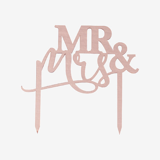 Topper rose Mr & Mrs pièce-montée mariage 