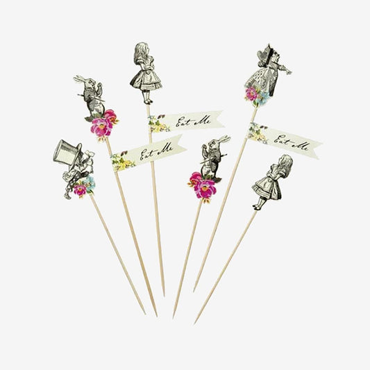 Toppers deco gateau Alice au pays des merveilles pour anniversaire fille