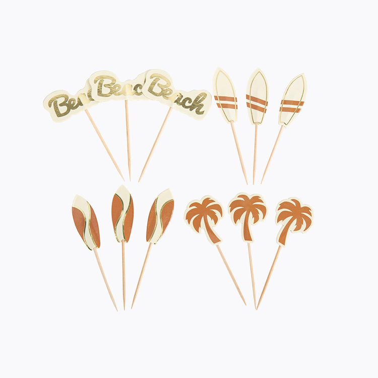 Toppers pour décoration de gateau anniversaire surf