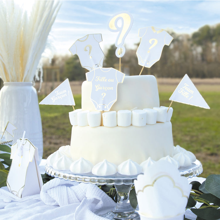 10 pics à cocktail pour décorer une pièce montée gender reveal