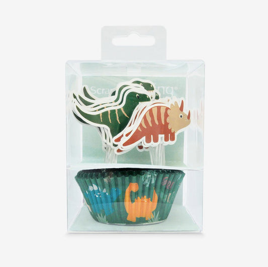 Kit pour cupcakes dinosaures Scrapcooking : anniversaire dinosaure