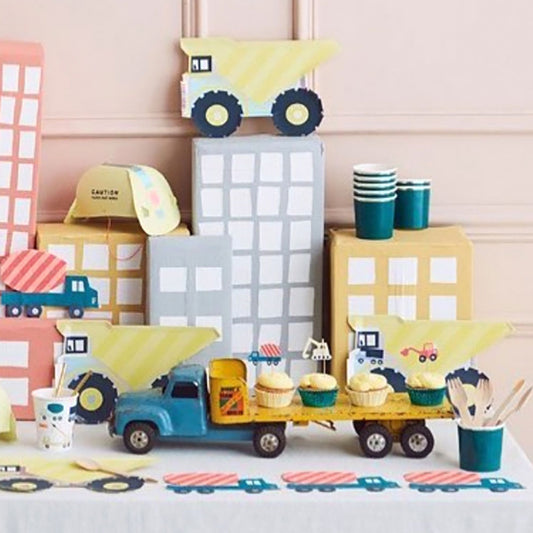 Déco gateau anniversaire garçon : 24 toppers à cupcakes camion de travaux