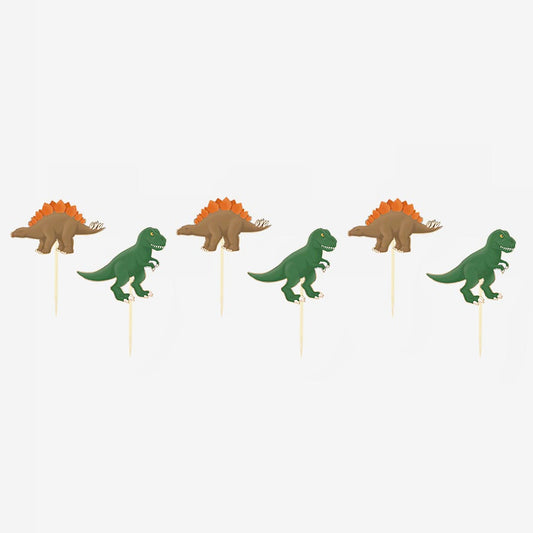 Set de toppers pour gateau anniversaire sur le thème dinosaure