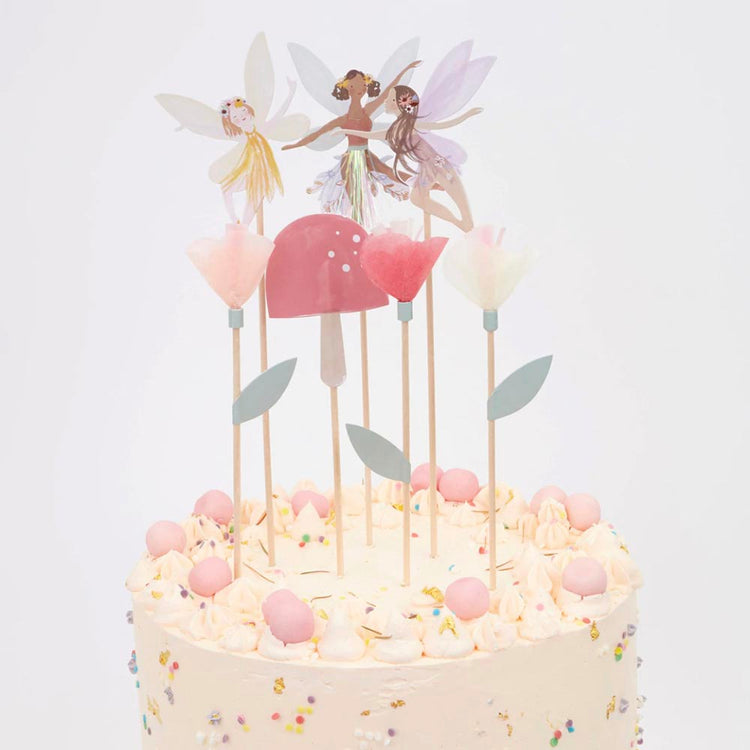 Decorations pour gateau d'anniversaire fille : 7 toppers fée