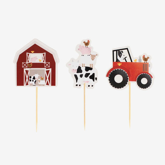 Toppers animaux de la ferme pour decor gateau anniversaire enfant