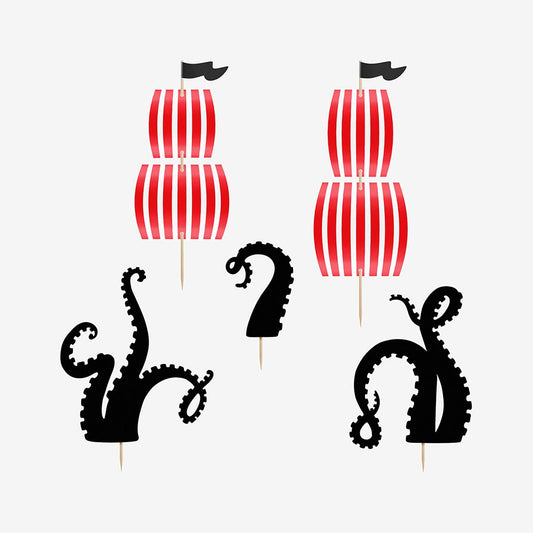 5 toppers Pirate pour décoration gateaux anniversaire garçon My Little Day