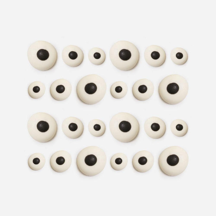 6 toppers en sucre yeux 3D pour décorer votre gateau d'Halloween