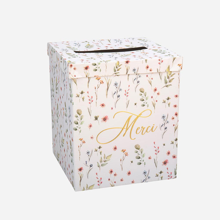 Urne mariage, urne baptême moitf fleur pour deco mariage botanique