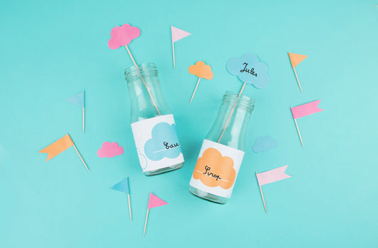 Easy DIY for labels: baby shower party table decoration