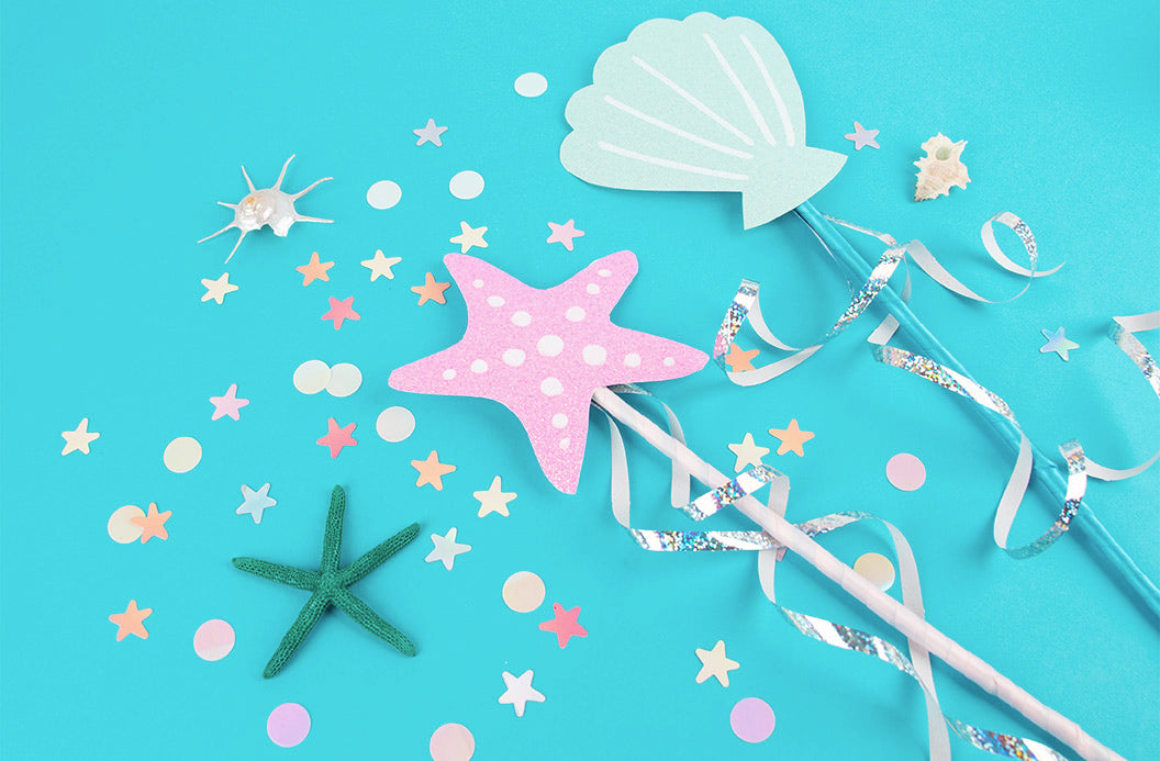 Easy DIY for mermaid girl birthday: magic wand