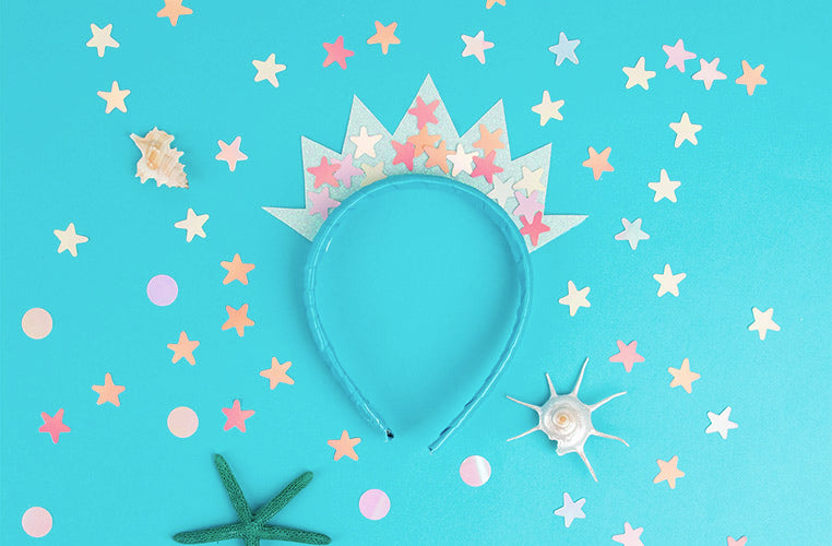 DIY easy mermaid birthday: tiara for disguise