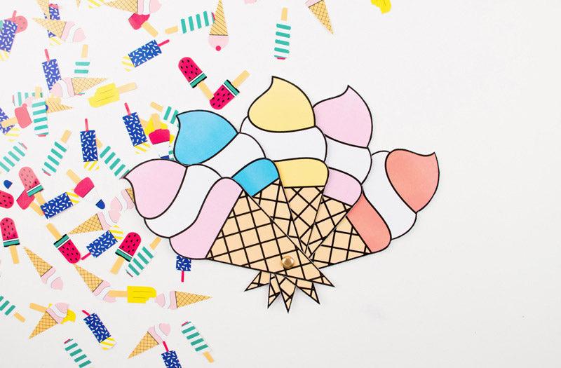 Idea para la decoración de verano: colorido abanico de helados