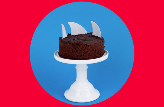 Idea for birthday cake decoration: shark toppers