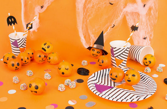DIY facile pour décoration d'halloween originale : clémentines citrouilles