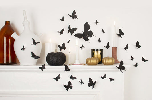 Idea de decoración de fiesta de Halloween: mariposas negras