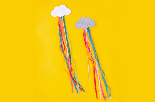 Fai da te facile e veloce per creare una bacchetta magica con nuvole arcobaleno